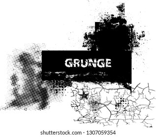 Ink Splash Background . Black Paint Splattered Shape . Grunge texture vector. Distress banner