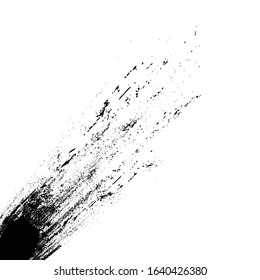 Ink Splash Background . Black Paint Splattered Shape . Vector Grunge Texture .