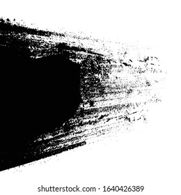 Ink Splash Background . Black Paint Splattered Shape . Vector Grunge Texture .