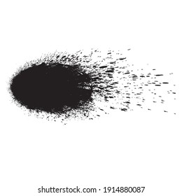 Ink Splash Background . Black Paint Splattered Shape . Vector