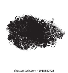Tintenfisch, Hintergrund. Schwarz Paint Spltered Form . Vektorgrafik