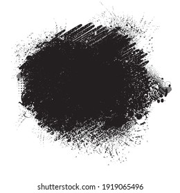 Fondo de salpicadura de tinta. Forma salpicada de pintura negra. Vector