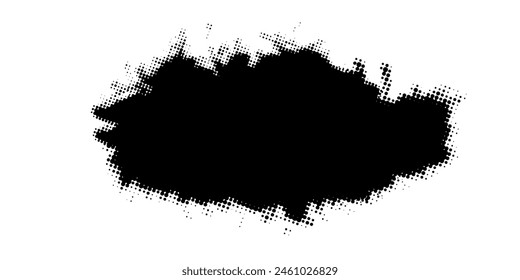 Ink Splash Background . Black Paint Splattered Shape . Grunge texture vector. Distress banner