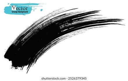 Ink Splash Background . Black Paint Splattered Shape, Vector black paint, ink brush stroke, Vector grungy paint brush strokes. Calligraphy straight smears, stamp, lines. Hand drawn ink illustration