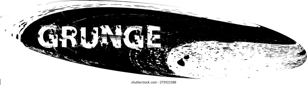 Ink Splash Background . Black Paint Splattered Shape . 