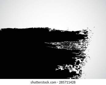 Ink Splash Background . Black Paint Splattered Shape . Grunge Background Texture . Vector Distress Background . Cracked Banner . Distress Texture . Grunge Texture 