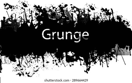 Ink Splash Background . Black Paint Splattered Shape . Grunge Background Texture . Vector Distress Background . Cracked Banner . Distress Texture . Grunge Texture