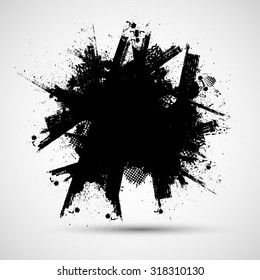 Ink Splash Background Black Paint Splattered Stock Vector (Royalty Free ...