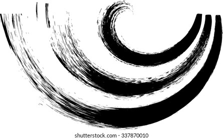 Ink Splash Background . Black Paint Splattered Shape . Grunge Background Texture . Vector Brush Stroke .
