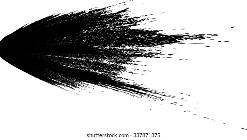 Ink Splash Background . Black Paint Splattered Shape . Grunge Background Texture . Vector 