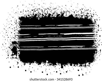 Ink Splash Background . Black Paint Splattered Shape . Grunge Background Texture . Vector Distress Background . Cracked Banner . Distress Texture . Grunge Texture . Brush Stroke .