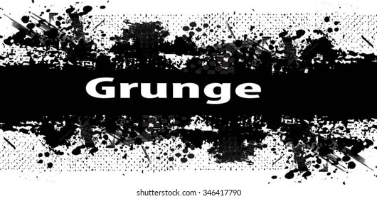 Ink Splash Background . Black Paint Splattered Shape . Grunge Background Texture . Vector Distress Background . Cracked Banner . Distress Texture . Grunge Texture