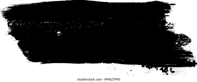 Ink Splash Background . Black Paint Splattered Shape . 