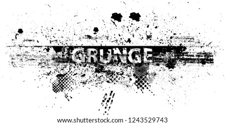 Ink Splash Background . Black Paint Splattered Shape . Grunge texture vector. Distress banner
