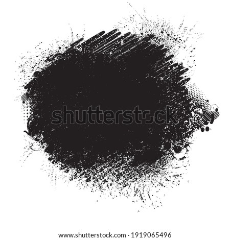 Ink Splash Background . Black Paint Splattered Shape . Vector Stock photo © 