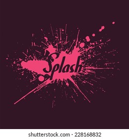 Ink splash background. Grunge design in vector