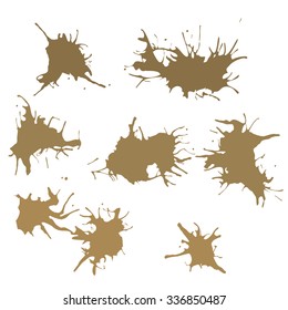 Ink splash blotch, grunge background, spot of paint with drops 