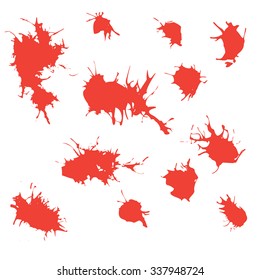 Ink splash blotch, grunge background, spot of paint with drops 