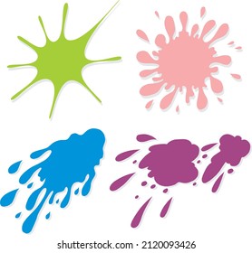 Ink Splash Brush Grunge Shape Decorative Elements Vector Collection Set Isolated on White