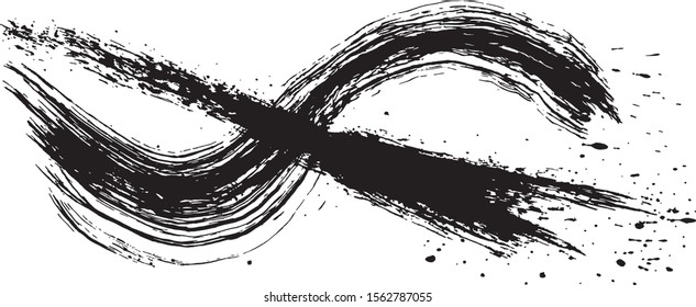 ink splash. brush stroke illustration.