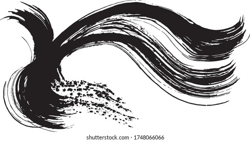 ink splash. brush stroke illustration.