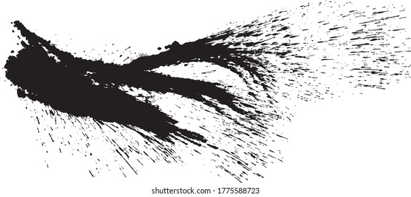 ink splash. brush stroke illustration.