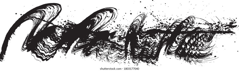 salpicadura de tinta. ilustración de trazo de pincel.