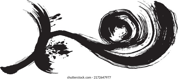 ink splash. brush stroke illustration.