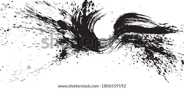 Ink Splash Brush Stroke Illustration Stock Vector (Royalty Free ...