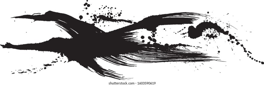 ink splash. brush stroke illustrations.