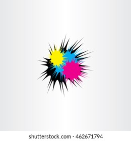 ink splash cmyk print icon 