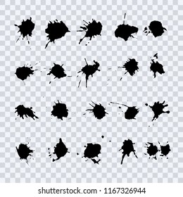 Ink splash collection vector hand drawn illustration