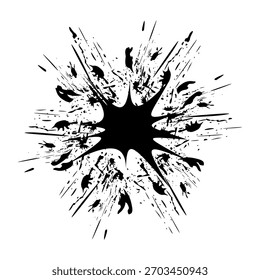 Diseño de salpicadura de tinta. salpicadura de tinta negra. Vector de salpicadura de tinta negra. ilustración de salpicadura de tinta negra sobre fondo blanco
