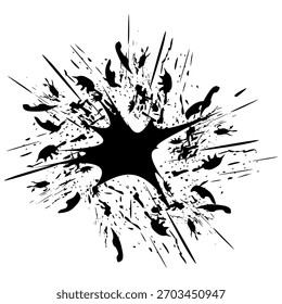 Diseño de salpicadura de tinta. salpicadura de tinta negra. Vector de salpicadura de tinta negra. ilustración de salpicadura de tinta negra sobre fondo blanco