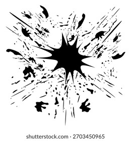 Diseño de salpicadura de tinta. salpicadura de tinta negra. Vector de salpicadura de tinta negra. ilustración de salpicadura de tinta negra sobre fondo blanco