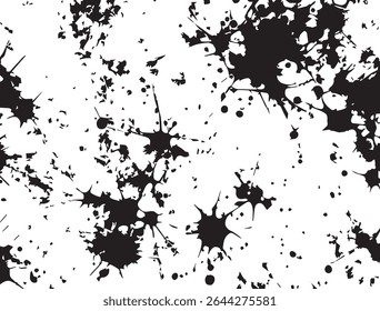 Ink splash isolated on white background. Black drop ink splatter. Black Ink splash texture background. 