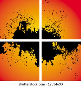 Ink splash on hot background
