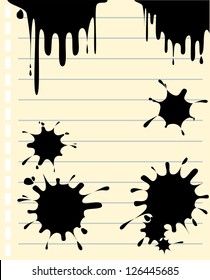 ink splash on note paper