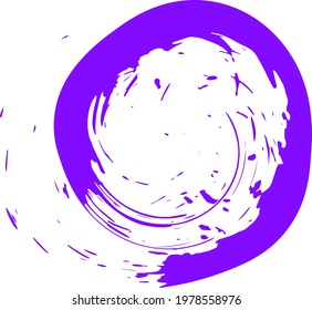 Ink splash on white background. Round, ragged inkblot. Blob vector illustration.