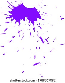 Ink splash on white background. Round, ragged inkblot. Blob vector illustration.