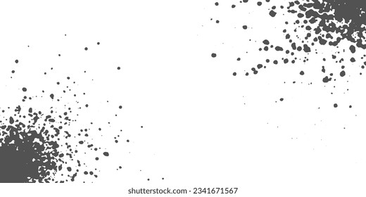 Ink Splash, Paint Brush Splatter Background. Grunge Texture, Paintbrush Splotch. Dirty Stain Watercolor, Spray Smear Blot. Grungy Spatter Frame. Abstract Design Element. Isolated Vector Illustration.