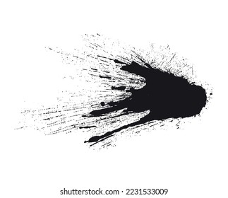 Ink Splash Shape. Black Paint Splats.