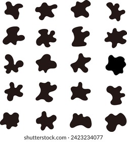 Ink splash silhouette icon set : vector