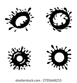 Conjunto de silueta de salpicadura de tinta para uso de diseño creativo y abstracto.