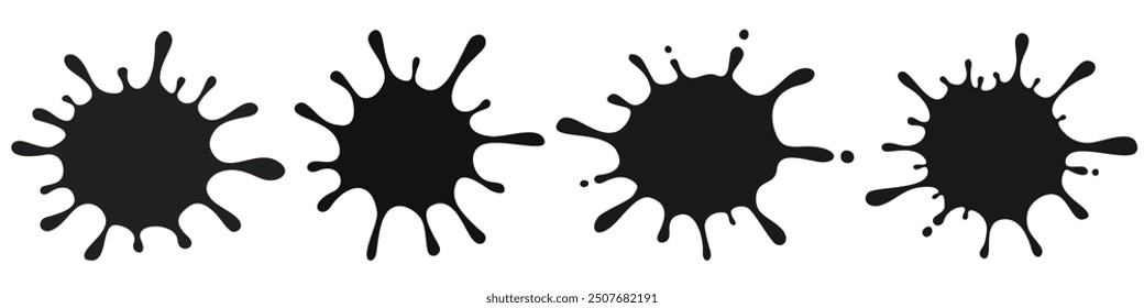 Ilustración vectorial de la silueta del chapoteo de la tinta