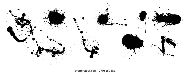 Salpicadura de tinta Forma de mancha Pincel Salpicadura abstracta aislado