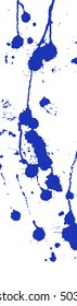 Ink splash, stains and strokes. Blue blots on white. Splatter Background. Vector illustration. Abstract background. Grunge template. 