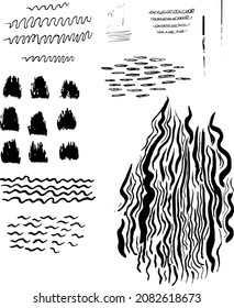 ink splashes background vector hand drawing isolated on white background