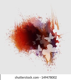 ink splashes and butterfly
