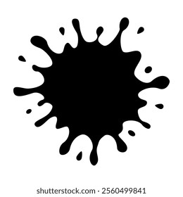 Ink splashes and drops, liquid water drops, vector illustrations